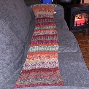 A.co colorful Knit Scarf with Fringe